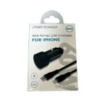 מטען רכב כניסה USB+טייפסי פלוס כבל טייפסי לאייפון Spirit Power PD 60W